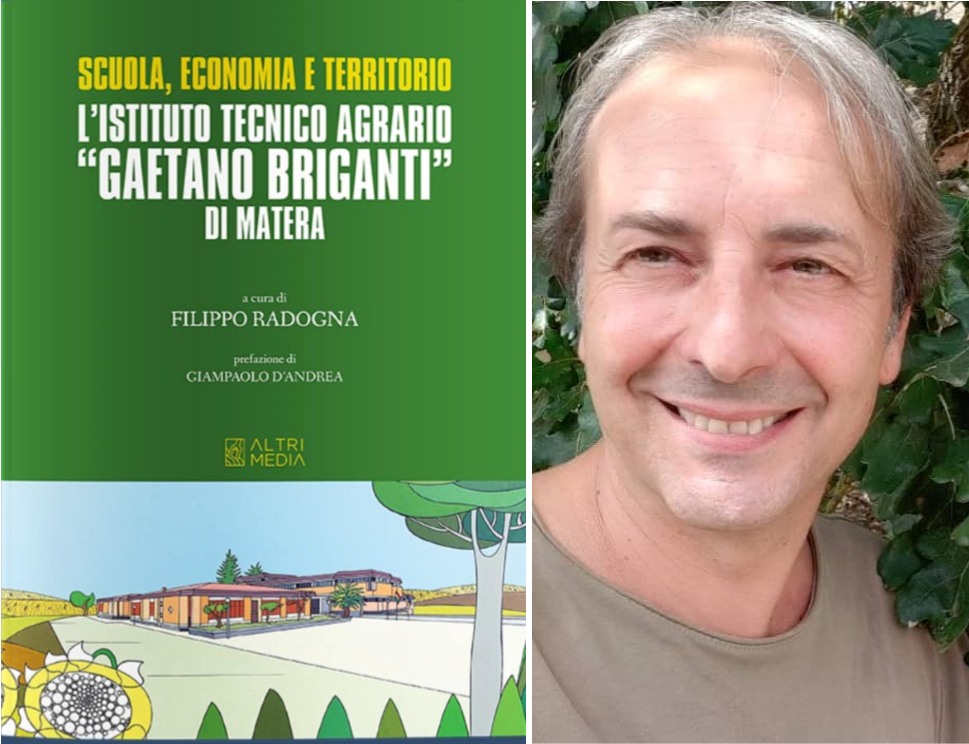 La copertina del volume e il suo curatore Filippo Radogna